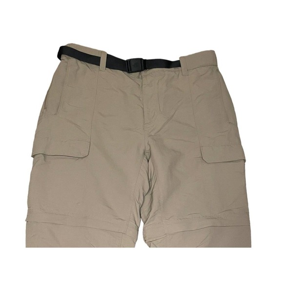 The North Face Belted Convertible Hiking Pants Men’s Large 35x 30.5 Khaki Nylon - Picture 2 of 10